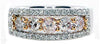 WIDE 1.24CT WHITE & PINK DIAMOND 18K WHITE ROSE GOLD FIVE STONE ANNIVERSARY RING