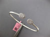 WIDE .60CT DIAMOND 14KT WHITE GOLD CLUSTER DOUBLE OVAL FLEXIBLE BANGLE BRACELET