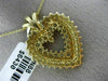 ESTATE LARGE 2.04CT DIAMOND 14KT YELLOW GOLD DOUBLE HEART LOVE FLOATING PENDANT