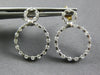 .75CT DIAMOND 14KT 2 TONE GOLD 3D ETOILE CIRCULAR SIDEWAYS HOOP HANGING EARRINGS