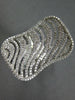 ESTATE EXTRA LARGE 1.94CT DIAMOND 14KT WHITE GOLD MULTI ROW RECTANGULAR FUN RING