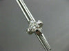 ESTATE 1.10CT DIAMOND 18KT WHITE GOLD SOLITAIRE FLOATING FLOWER EARRINGS #2409