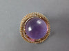 LARGE 16.80CT DIAMOND & AAA AMETHYST 14KT YELLOW GOLD DOME SHAPE LOVE KNOT RING