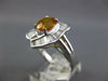 ESTATE 3.71CT DIAMOND & AAA YELLOW SAPPHIRE 18KT WHITE GOLD OVAL BALLERINA RING