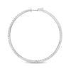 EXTRA LARGE 5CT DIAMOND 14KT WHITE GOLD CLASSIC INSIDE OUT HOOP HANGING EARRINGS