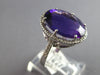 LARGE 7.75CT DIAMOND & AAA AMETHYST 14K WHITE GOLD 3D OVAL & ROUND HALO FUN RING