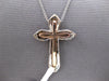 ESTATE LARGE .68CT DIAMOND 14KT WHITE & ROSE GOLD DOUBLE CROSS FLOATING PENDANT