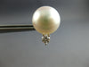 LARGE .10CT DIAMOND & AAA SOUTH SEA PEARL 18K WHITE GOLD SOLITAIRE STUD EARRINGS