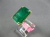 GIA EXTRA LARGE 8.50CT DIAMOND & AAA EMERALD 18K 2 TONE GOLD 3D ENGAGEMENT RING