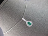 .81CT DIAMOND & AAA COLUMBIAN EMERALD 14K WHITE GOLD PEAR SHAPE FLOATING PENDANT