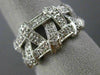ESTATE WIDE .40CT ROUND DIAMOND 14KT WHITE GOLD 3D CRISS CROSS WOVEN FUN RING