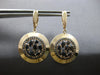 ANTIQUE LARGE 1.90CT AAA ONYX 14K ROSE GOLD 3D LEVERBACK HANGING EARRINGS #27935