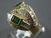 LARGE 2.17CT DIAMOND & AAA EMERALD 14KT YELLOW GOLD ROUND & BAGUETTE LOVE RING