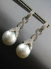 .77CT DIAMOND & AAA SOUTH SEA PEARL 18KT WHITE GOLD MULTI LEAF HANGING EARRINGS