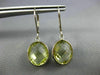 6.0CT AAA LEMON QUARTZ 14KT WHITE GOLD 3D OVAL BEZEL LEVER BACK HANGING EARRINGS