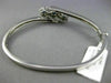 ESTATE WIDE 2.60CT DIAMOND & SAPPHIRE 14KT WHITE GOLD 3 FLOWER BANGLE BRACELET