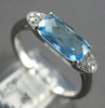 ESTATE 1.22CT DIAMOND & AAA BLUE TOPAZ 14KT WHITE GOLD CUSHION & ROUND FUN RING