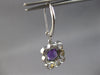 1.78CT DIAMOND & AAA AMETHYST 14KT 2 TONE GOLD SQUARE LEVERBACK HANGING EARRINGS