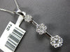 LARGE .75CT DIAMOND 14KT WHITE GOLD PAST PRESENT FUTURE FLOWER FLOATING PENDANT