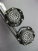 ESTATE .80CT DIAMOND 14KT BLACK GOLD 3D CLUSTER FLOWER CLIP ON FUN EARRINGS