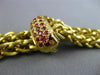 ANTIQUE LARGE & LONG 3.90CT DIAMOND & RUBY & JADE 18K 2TONE GOLD LARIAT NECKLACE
