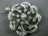 ANTIQUE LARGE 1.70CT OLD MINE DIAMOND 14KT WHITE GOLD FLOWER PIN PENDANT #23380