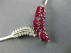 ESTATE 2.83CT DIAMOND & AAA RUBY 14KT WHITE GOLD 3D V SHAPE OMEGA NECKLACE 15009