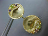 ESTATE LARGE 4.28CT DIAMOND & AAA MULTI GEM 14K YELLOW GOLD 3D CIRCULAR EARRINGS