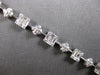 ESTATE 2.78CT DIAMOND 18K WHITE GOLD 3D ROUND & BAGUETTE SQUARE TENNIS BRACELET