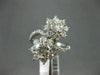 ESTATE LARGE 3.0CT DIAMOND 14KT WHITE GOLD DOUBLE FLOWER CRISS CROSS SWIRL RING