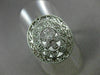ESTATE LARGE .26CT DIAMOND 14K WHITE GOLD 3D ROPE OPEN FILIGREE OVAL FLOWER RING