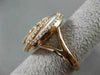 ANTIQUE LARGE 13.25CT DIAMOND & WHITE AGATE 14KT ROSE GOLD FILIGREE FLOWER RING