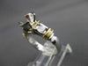 ESTATE .37CT DIAMOND 18KT 2TONE GOLD SEMI BEZEL SEMI MOUNT ENGAGEMENT RING #4674