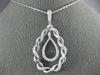 ESTATE EXTRA LARGE 1.54CT DIAMOND 18KT WHITE GOLD FLOWER TEAR DROP LOVE PENDANT