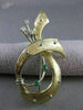 LARGE ANTIQUE OLD MINE DIAMOND EMERALD BOW 18KT W YELLOW GOLD PIN BROOCH #20404