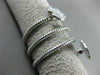 ESTATE WIDE .40CT DIAMOND 14K WHITE GOLD 3 LEAF CLOVER FLOWER FLEXIBLE LOVE RING