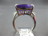 EXTRA LARGE 10.2CT DIAMOND & AAA AMETHYST 14KT WHITE GOLD CUSHION & ROUND RING