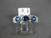 .76CT DIAMOND & AAA SAPPHIRE 14KT WHITE GOLD 3D 3 STONE FILIGREE ANIVERSARY RING