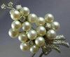 ANTIQUE LARGE 1.50CT OLD MINE DIAMOND & AAA PEARL PLATINUM 3D BROOCH PIN 23635
