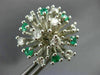 ANTIQUE 2.46CT DIAMOND & AAA EMERALD 14KT WHITE GOLD 3D CLUSTER EARRINGS  #21900