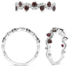 ESTATE .70CT DIAMOND & AAA RUBY 14KT WHITE GOLD 3D CLASSIC MULTI WAVE FUN RING