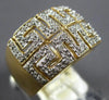 ESTATE WIDE .18CT DIAMOND 14KT YELLOW GOLD CLASSIC GREEK DESIGN ANNIVERSARY RING