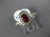 ESTATE 1.41CT DIAMOND & AAA RUBY 18KT WHITE GOLD OVAL & ROUND FLOWER LOVE RING
