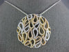 LARGE 1.78CT DIAMOND 18K TRI COLOR GOLD OPEN FILIGREE TEAR DROP CIRCULAR PENDANT