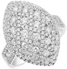 EXTRA LARGE 2.15CT DIAMOND 18KT WHITE GOLD CLUSTER MARQUISE SHAPE COCKTAIL RING