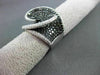 ESTATE LARGE 6.84CT WHITE & BLACK DIAMOND 18KT WHITE GOLD 3D INFINITY HEART RING