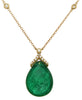 LARGE 12.22CT DIAMOND & AAA EMERALD 18KT YELLOW GOLD PEAR SHAPE & ROUND NECKLACE