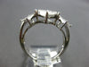 LARGE .75CT DIAMOND 14K WHITE GOLD PRINCESS GEOMETRICAL PAST PRESENT FUTURE RING