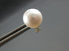 ESTATE .10CT DIAMOND & AAA SOUTH SEA PEARL 14K YELLOW GOLD CLASSIC STUD EARRINGS