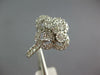ESTATE LARGE 1.01CT DIAMOND 18KT WHITE GOLD 3D FOUR LEAF CLOVER LOVE RING